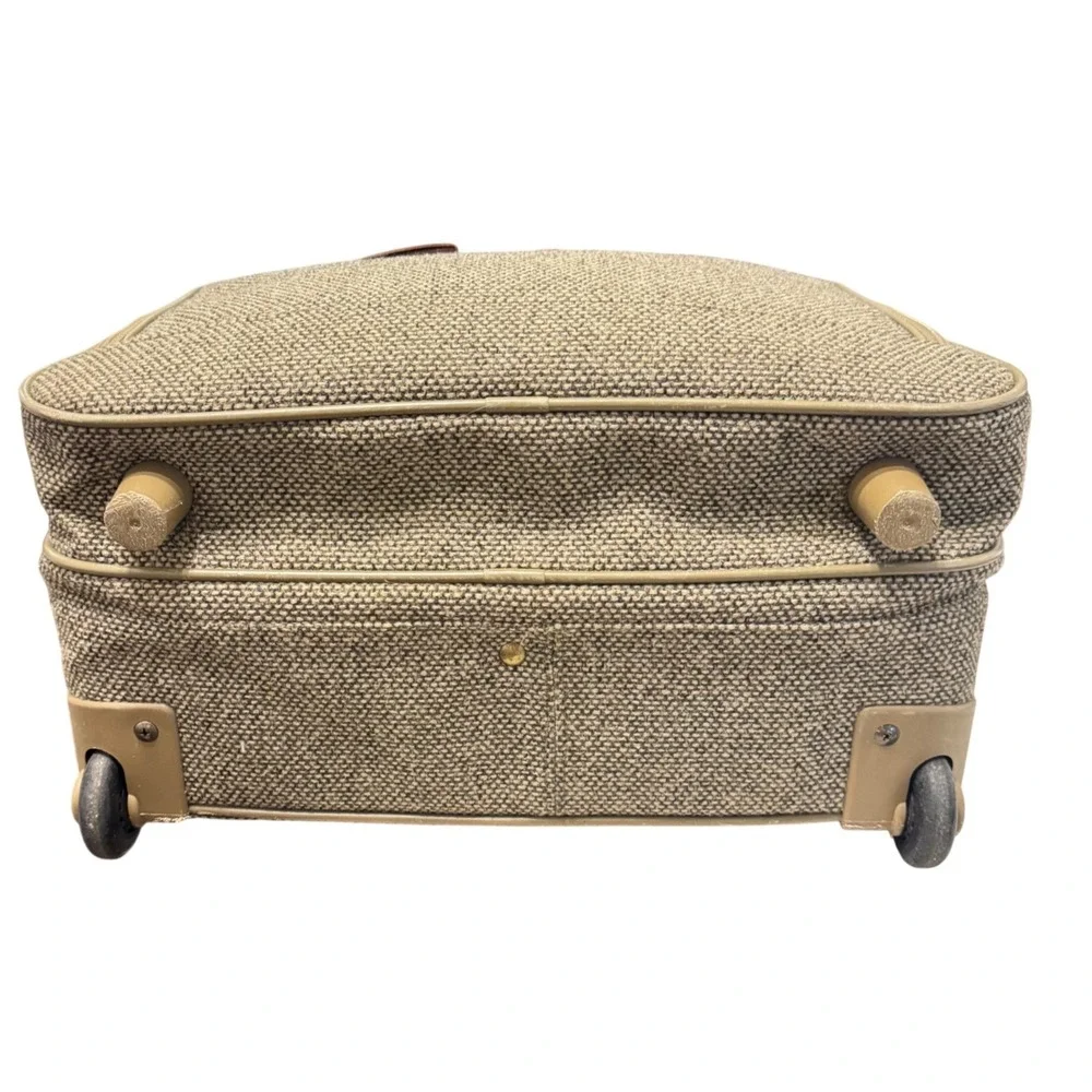 Hartmann‎ Mobile Office Bag Unisex Large Tan Tweed Leather Vintage Rolling